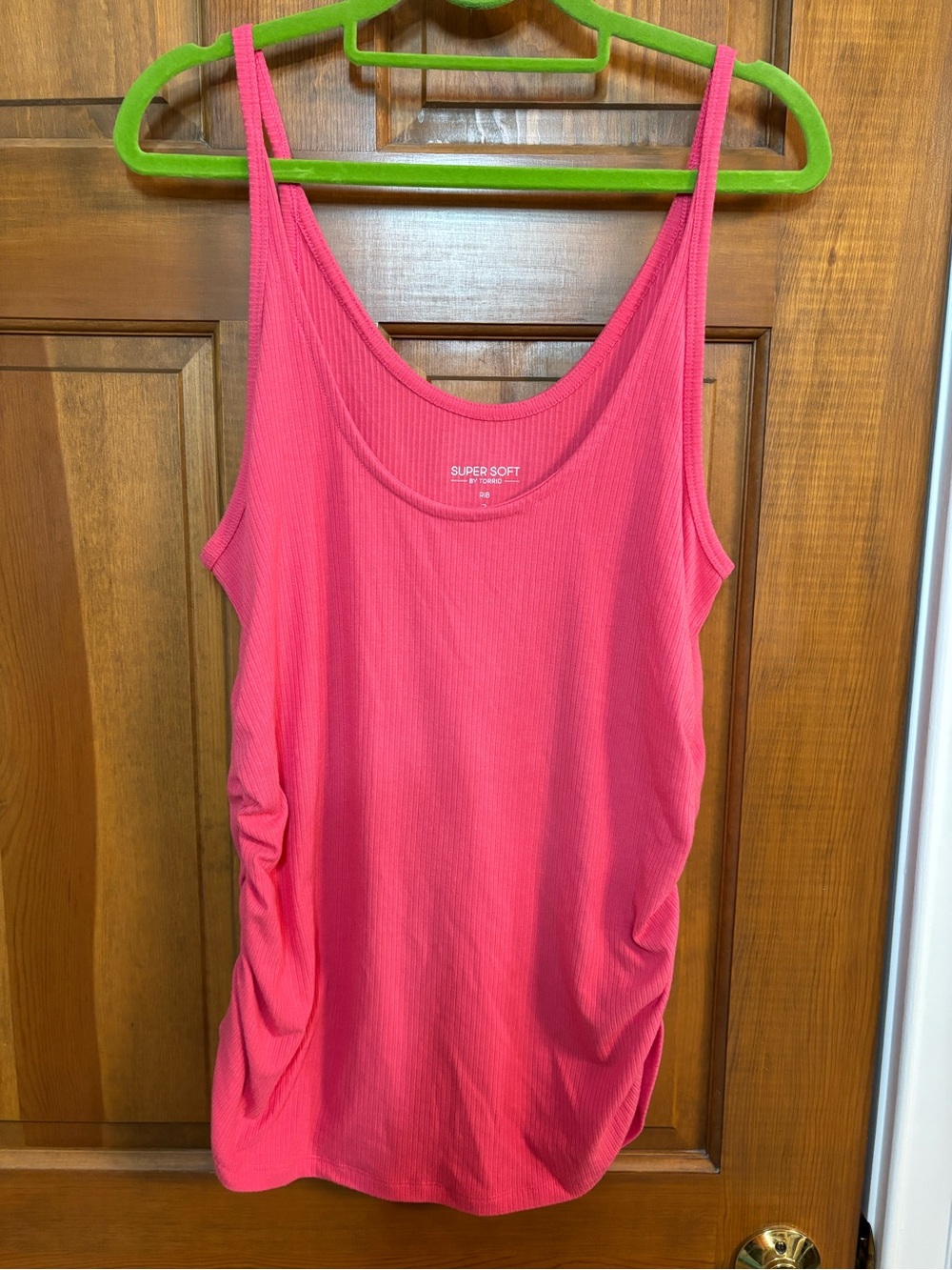 Torrid super soft ribbed ruched side size 2 pink tank - fits like size 1